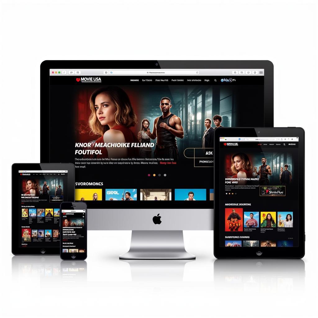 Movie USA Full HD Website Interface on Various Devices