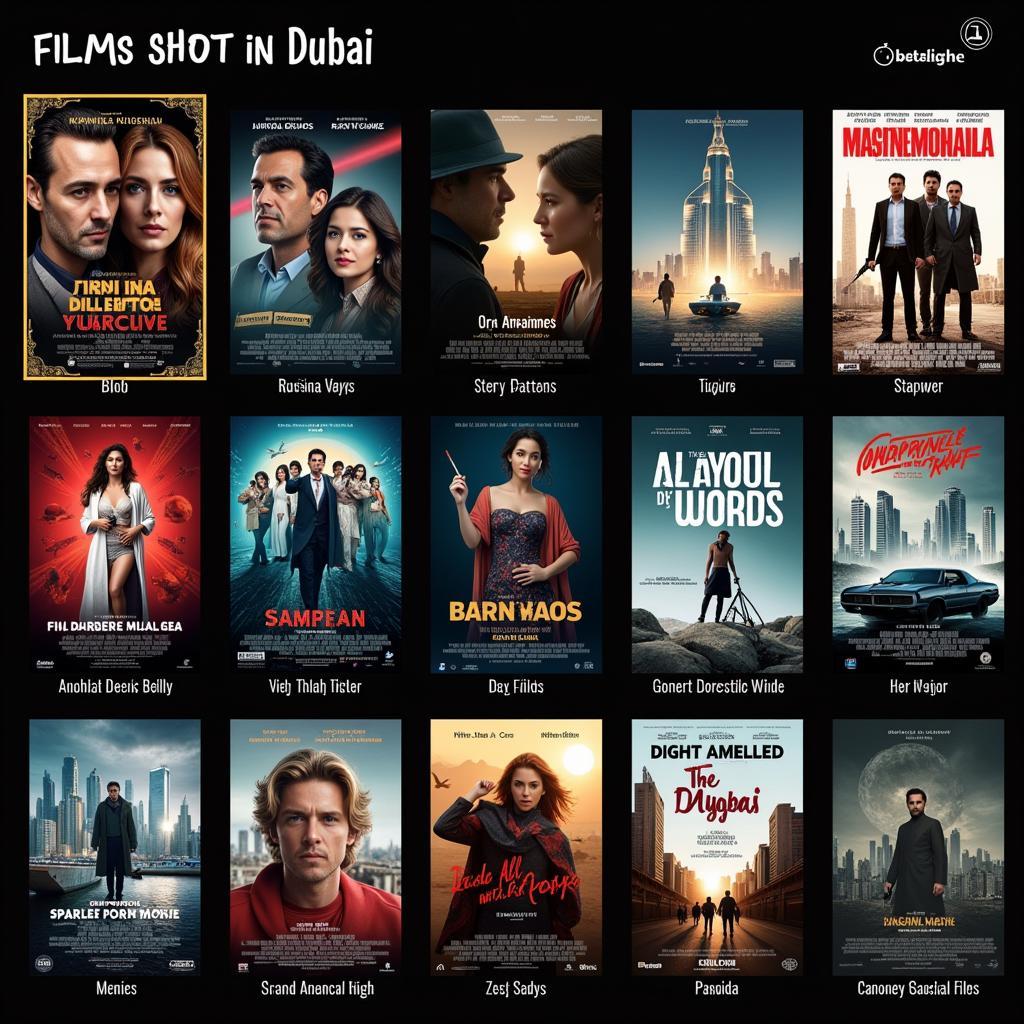 Various online movie streaming platforms showing posters of films shot in Dubai