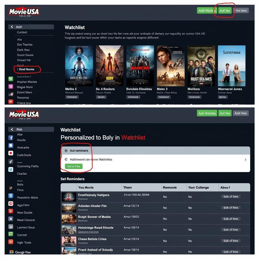 Personalized Movie Watchlist on Movie USA Full HD