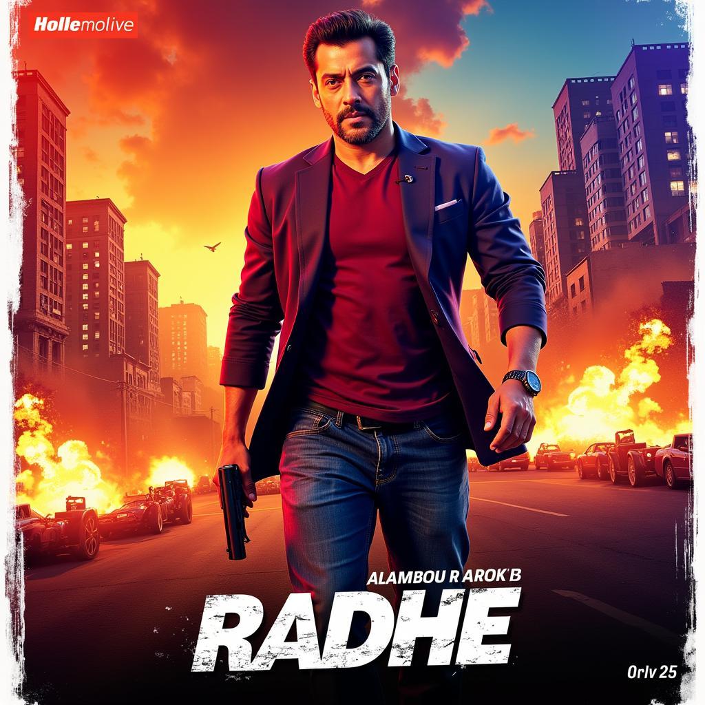 Radhe Movie Poster Featuring Salman Khan in an Action Pose