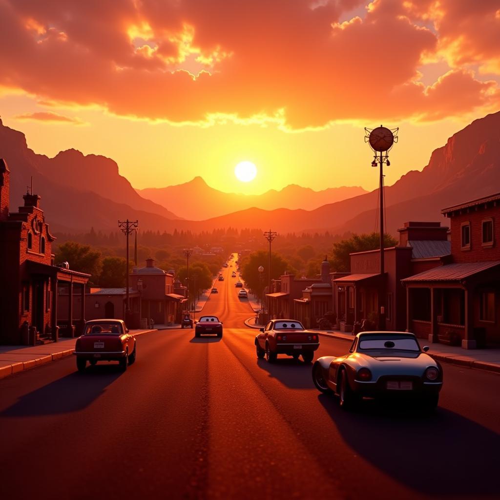 Radiator Springs Sunset Wallpaper HD