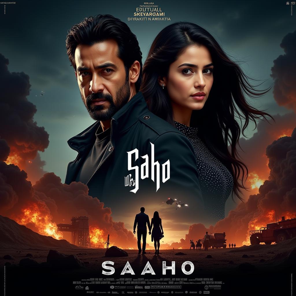 Saaho Movie Poster Featuring Prabhas and Shraddha Kapoor