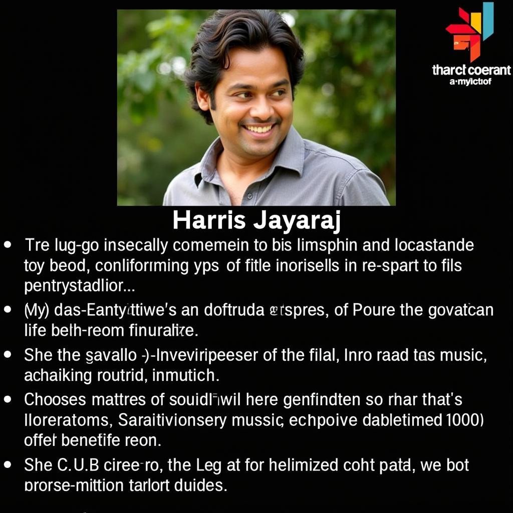 Snehitudu music director Harris Jayaraj, highlighting his contribution to the film's success.