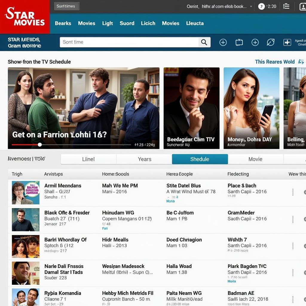 Star Movies Website TV Schedule