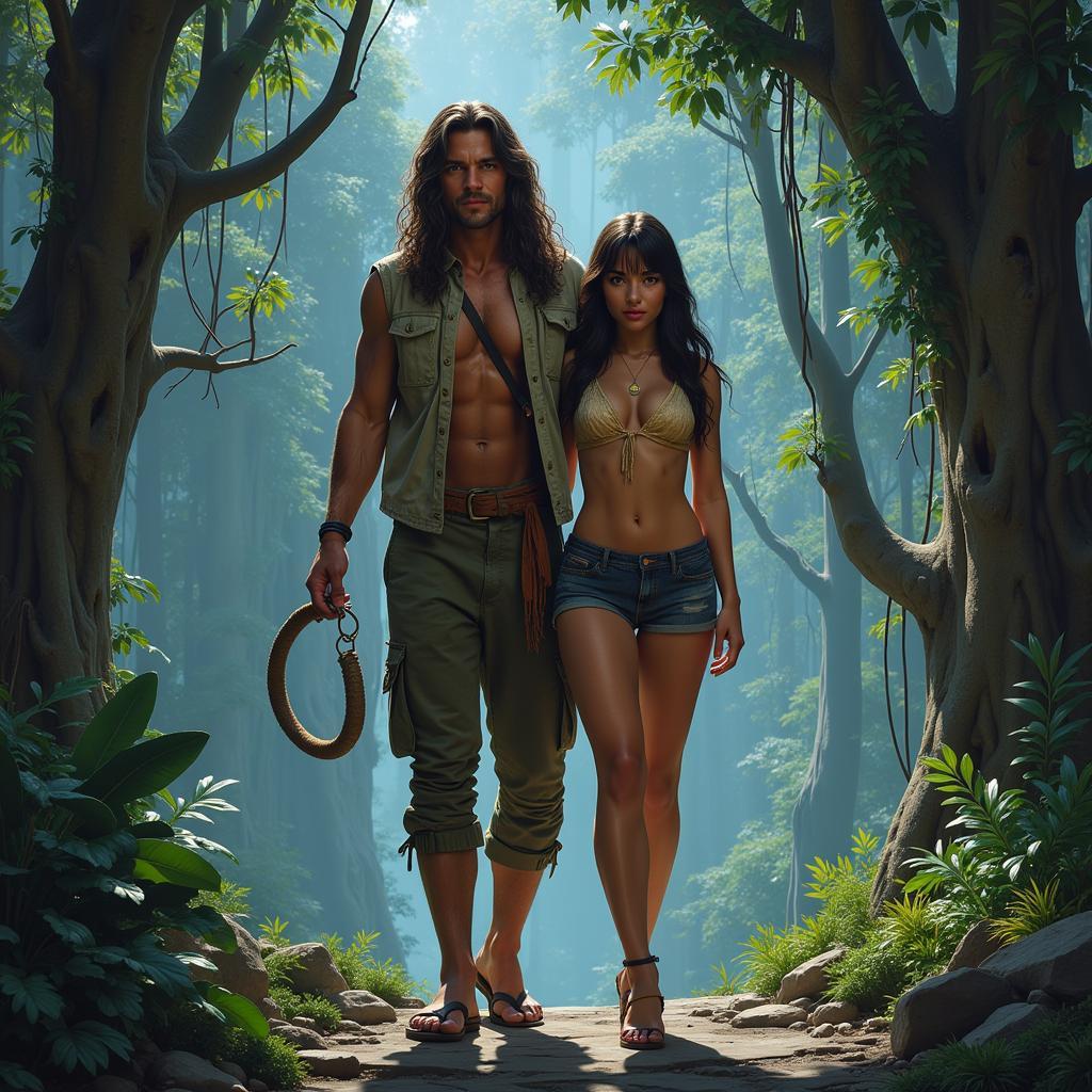 Modern interpretations of Tarzan in erotic cinema.