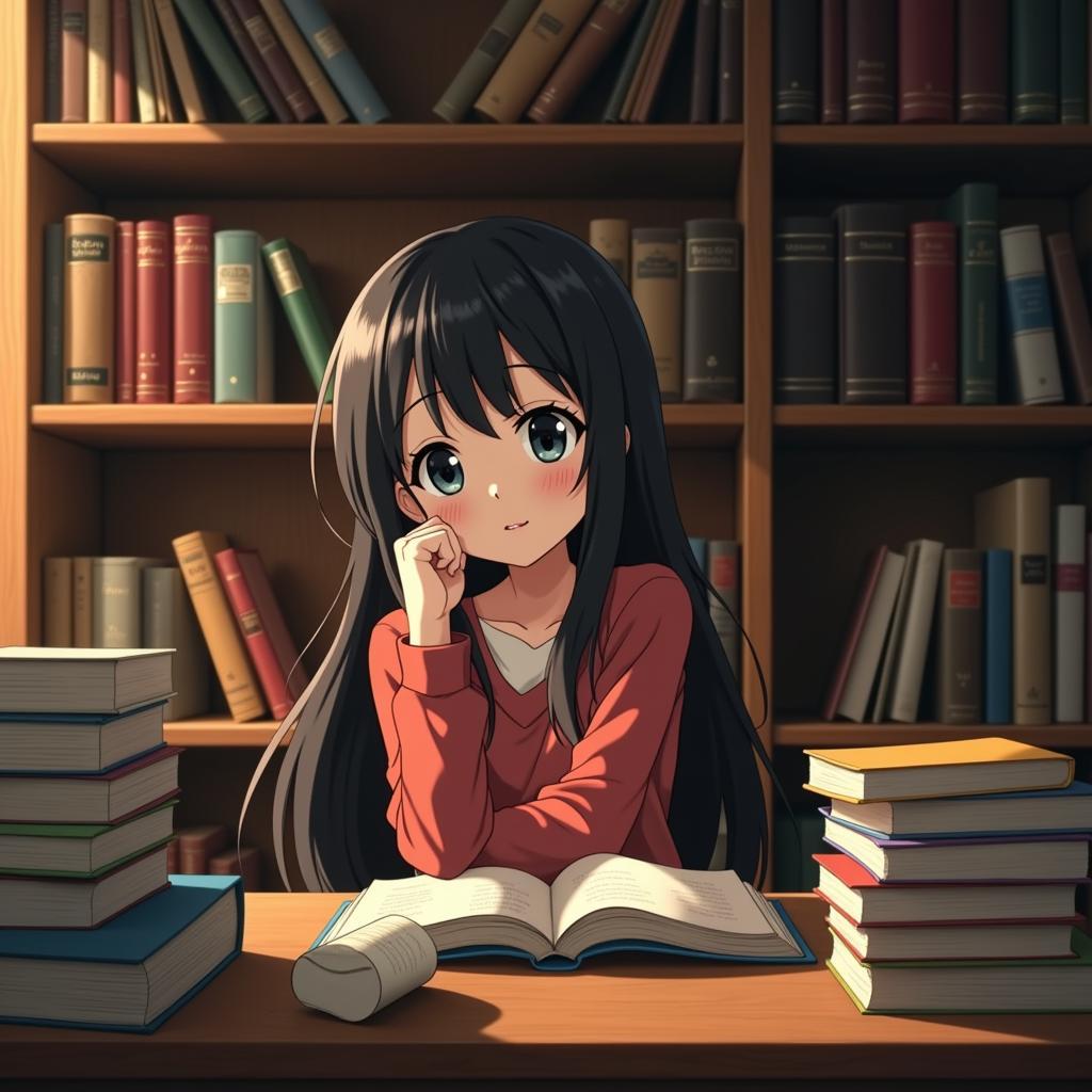 Shizuku in the Library in Whisper of the Heart