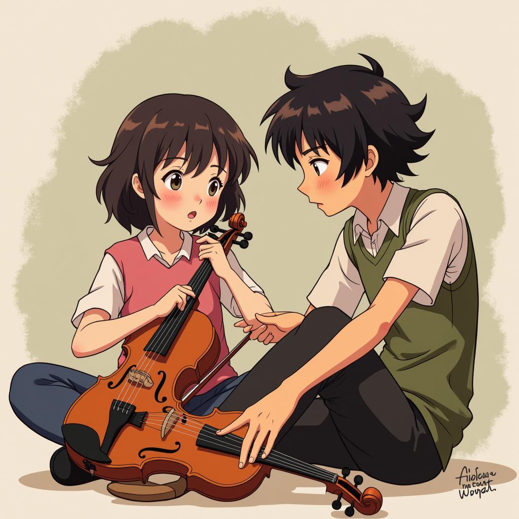 Shizuku and Seiji in Whisper of the Heart