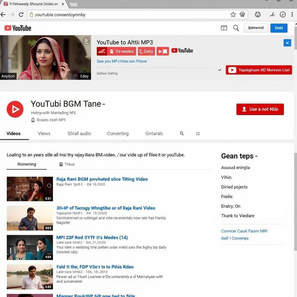 YouTube to MP3 Converter for Raja Rani BGM