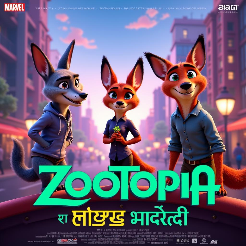 Zootopia movie poster in Hindi