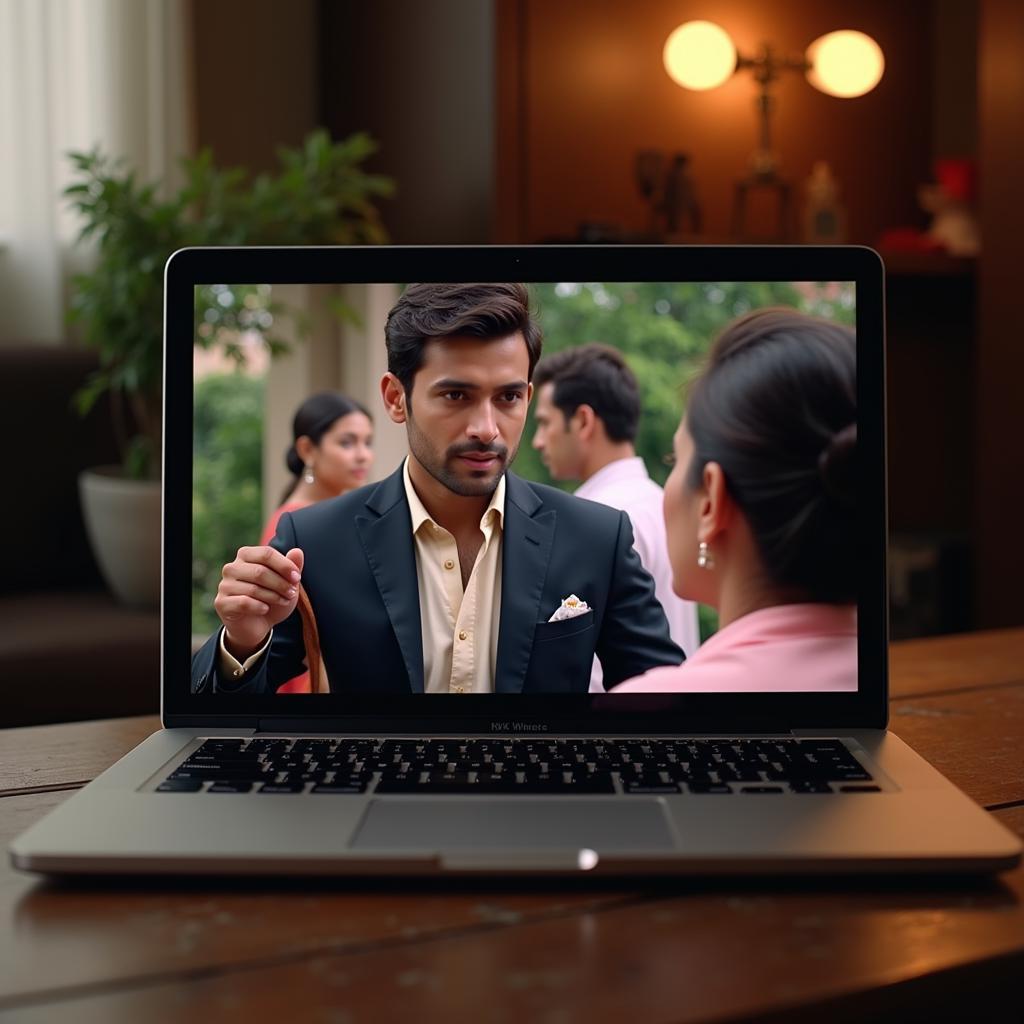 Laptop Displaying a 480p Bollywood Movie