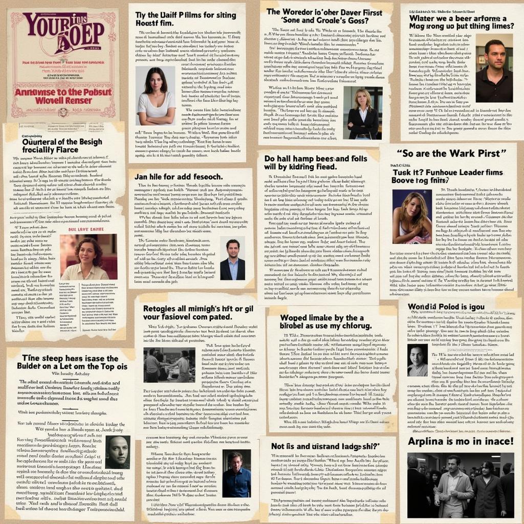 A collage of newspaper clippings and online articles discussing the cultural impact of erotic films