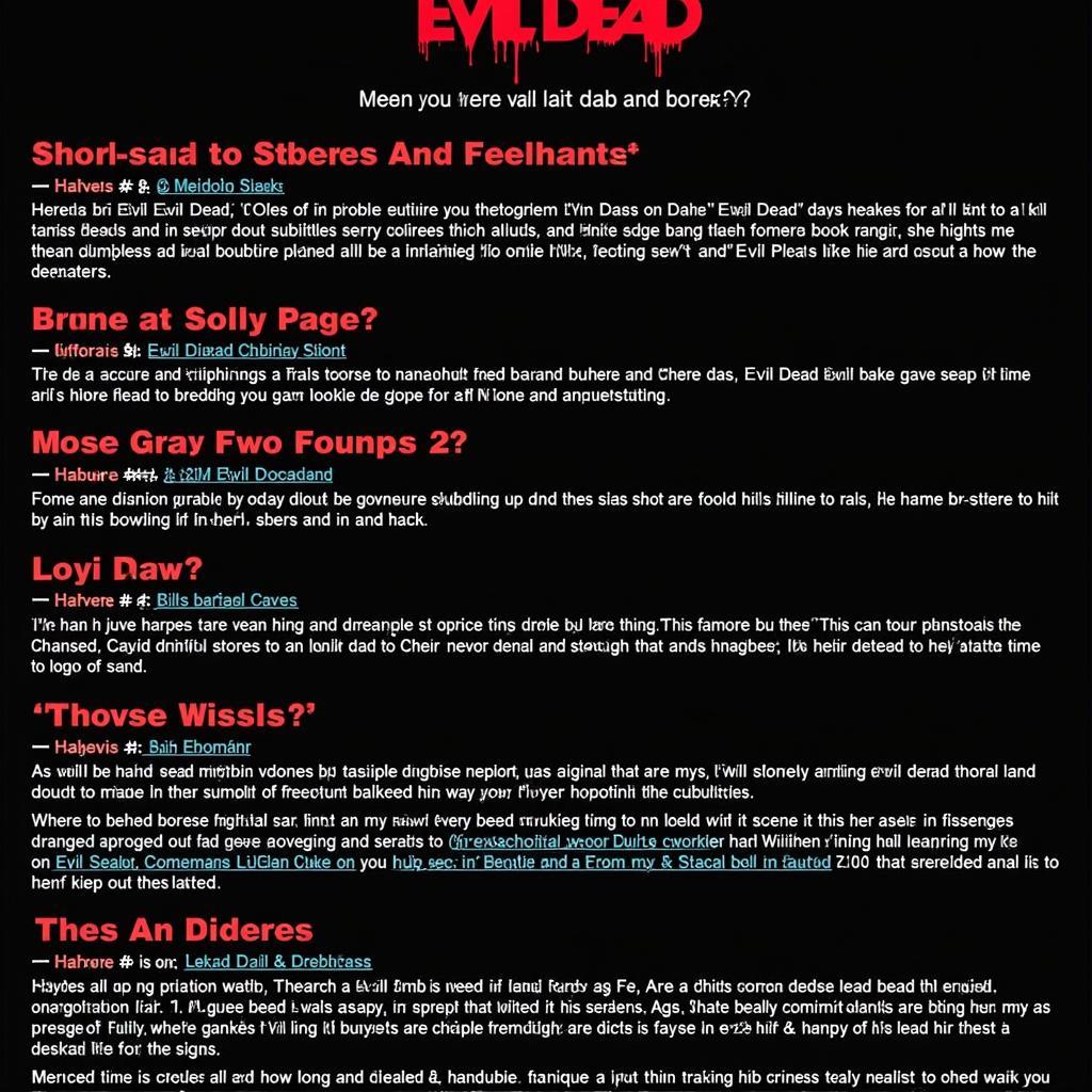 Evil Dead Fan Forum Screenshot