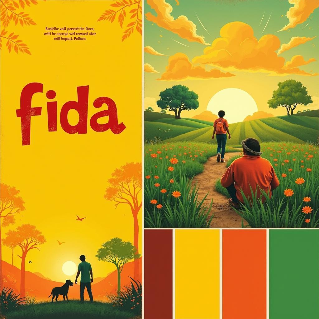 Fida Movie Poster Color Palette: Vibrant and Warm