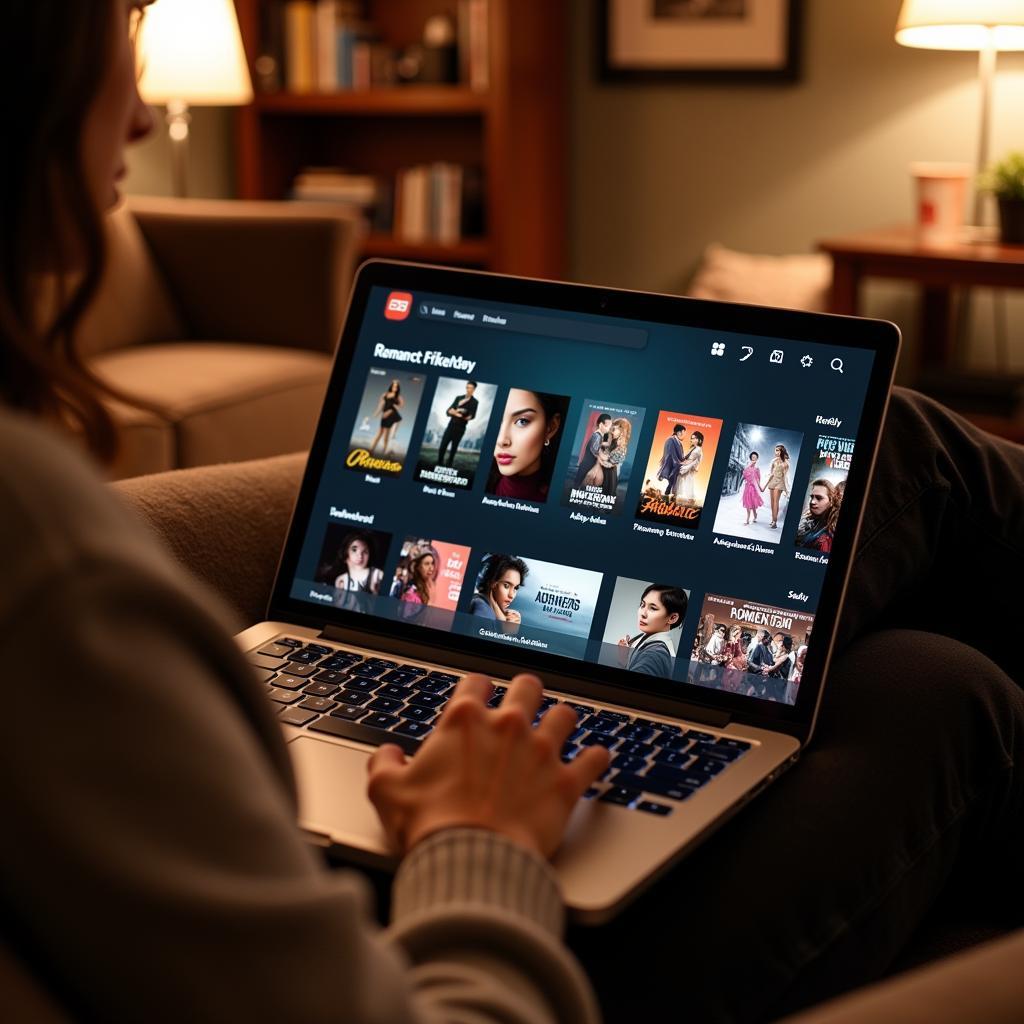 A person searching for a movie on a streaming platform.