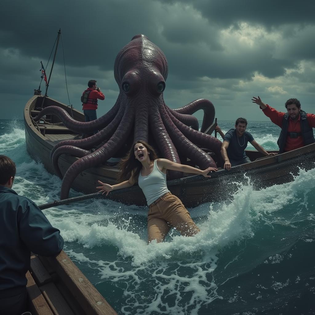 Giant Squid Attacks Vacationers