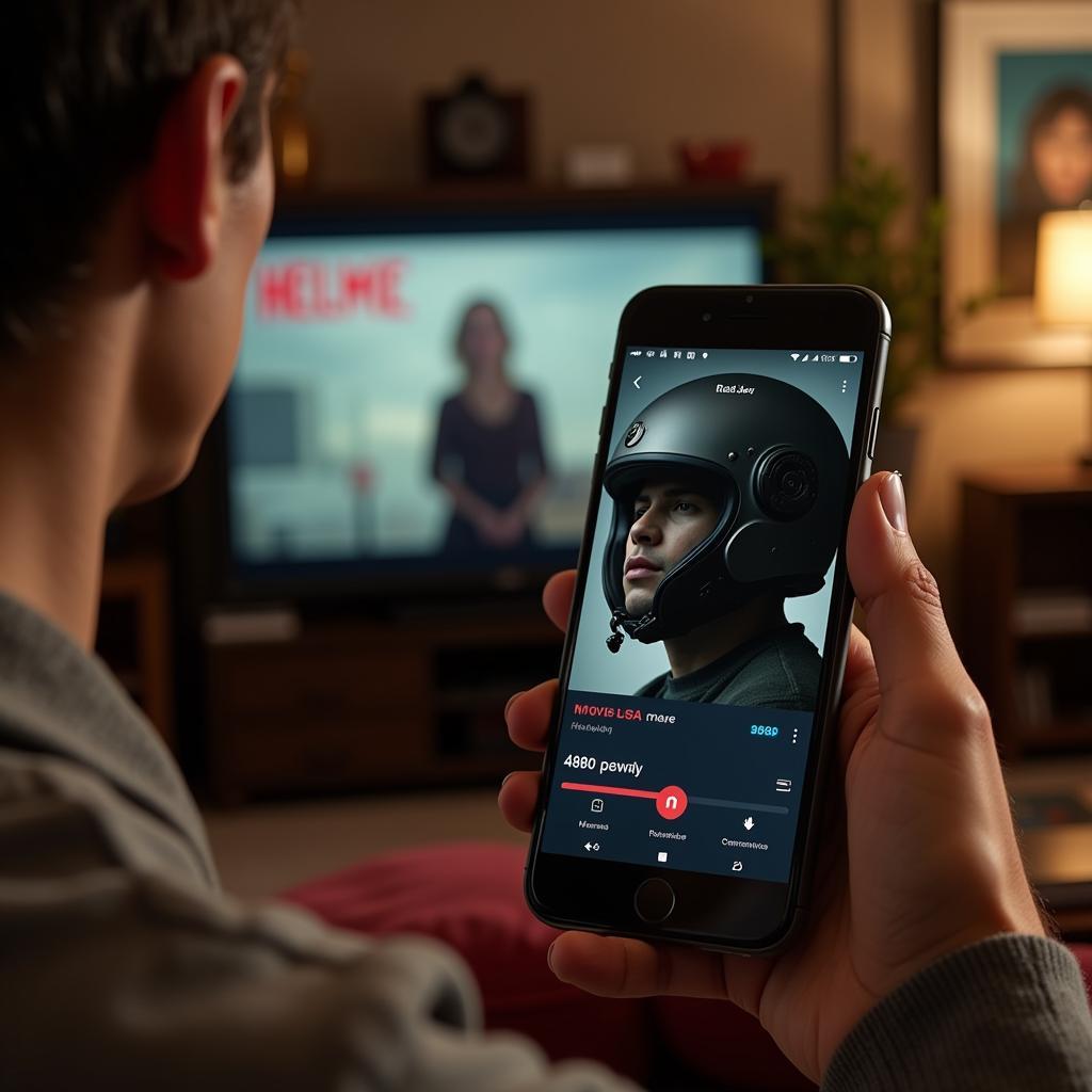 Mobile User Downloading Helmet Movie