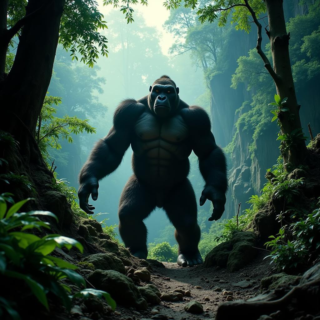 King Kong on Skull Island in the 2005 film