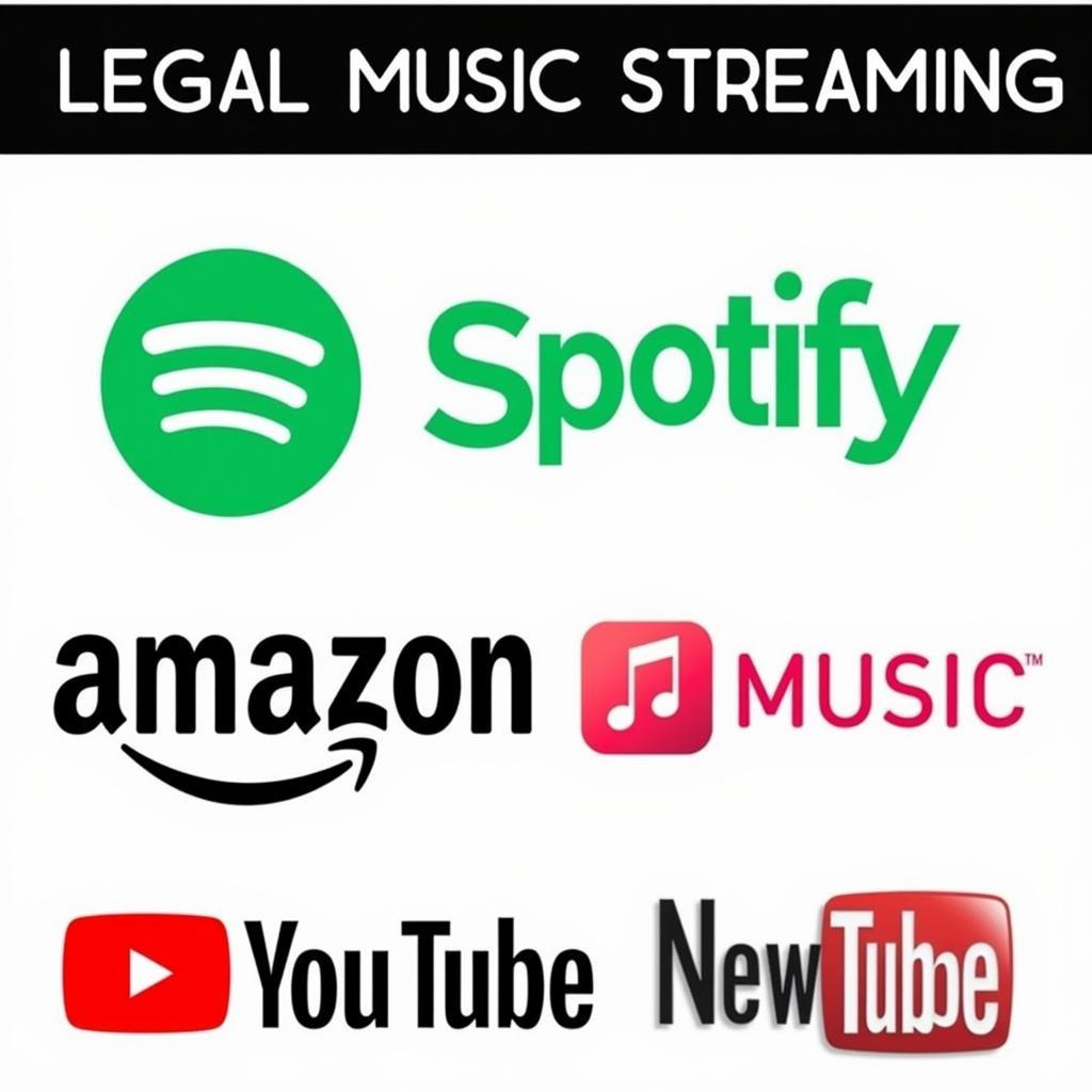 Various Legal Music Streaming Platforms Logos