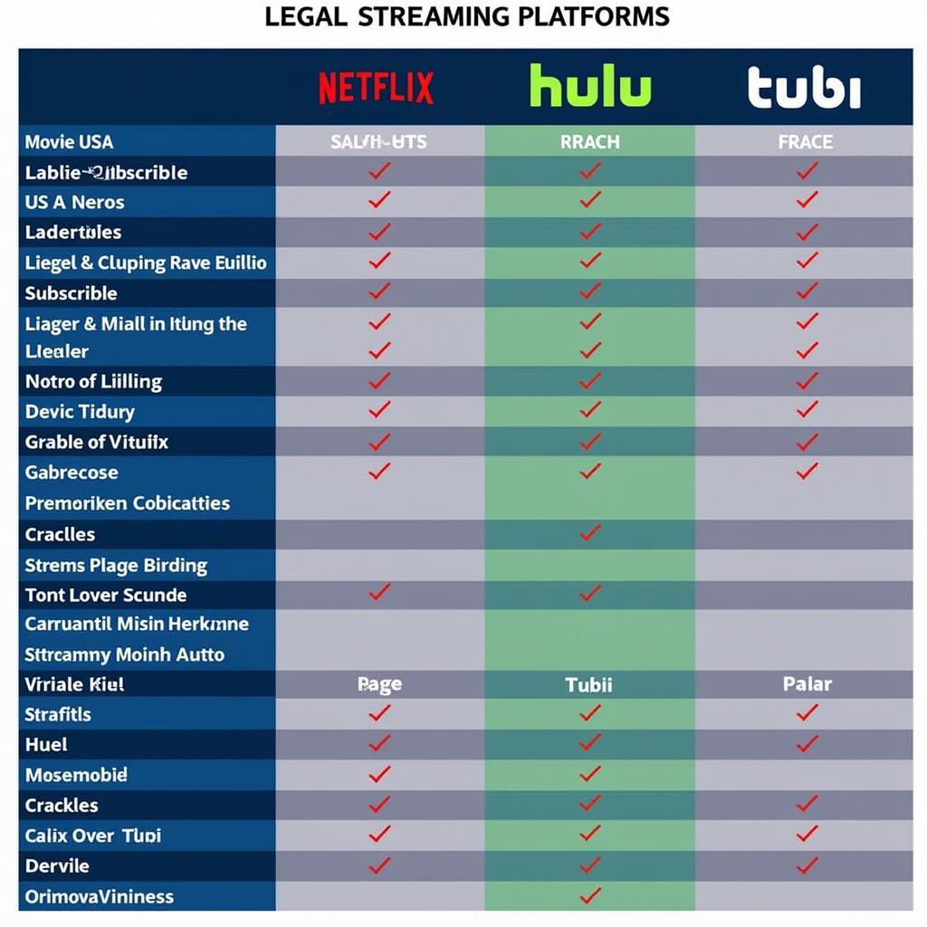 Legal Streaming Platforms Comparison