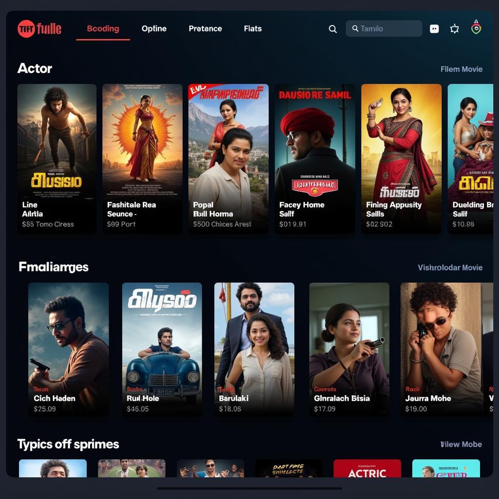 User Interface of Legal Tamil Movie Platforms