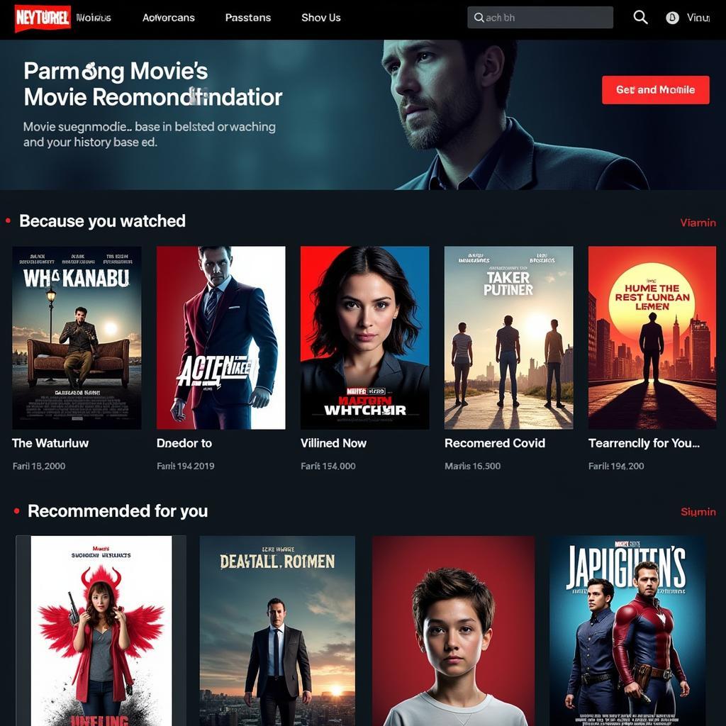 Movie USA Full HD Recommendation Interface