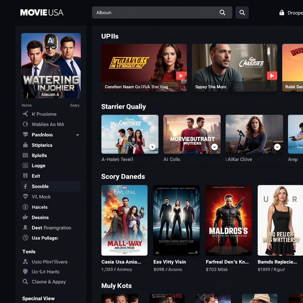 Movie USA Full HD Streaming Platform Interface