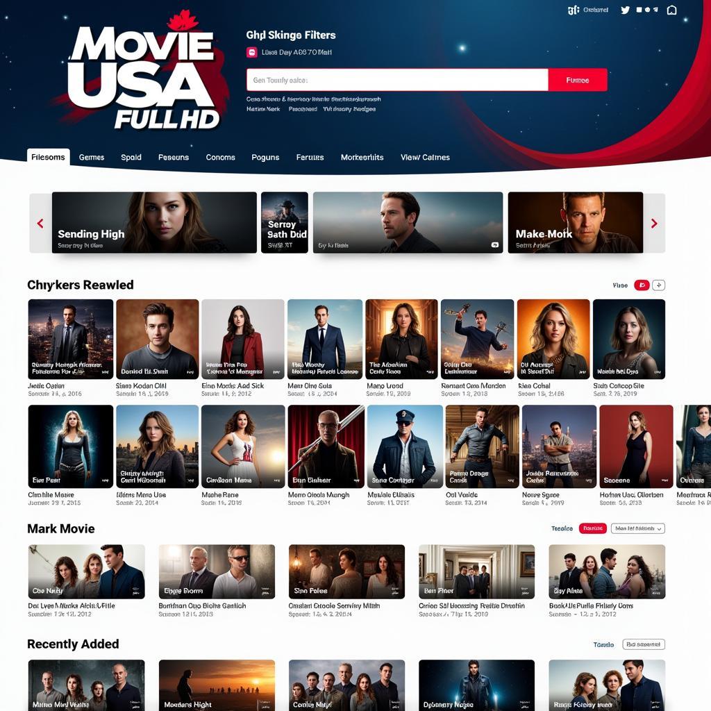 Movie USA Full HD Streaming Platform Interface