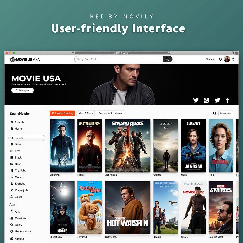 Movie USA Full HD Streaming Platform Interface