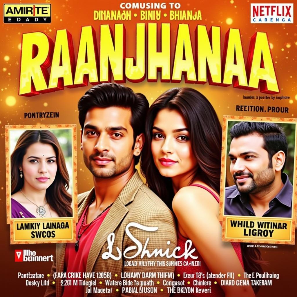 Raanjhanaa movie soundtrack poster with A.R. Rahman's name