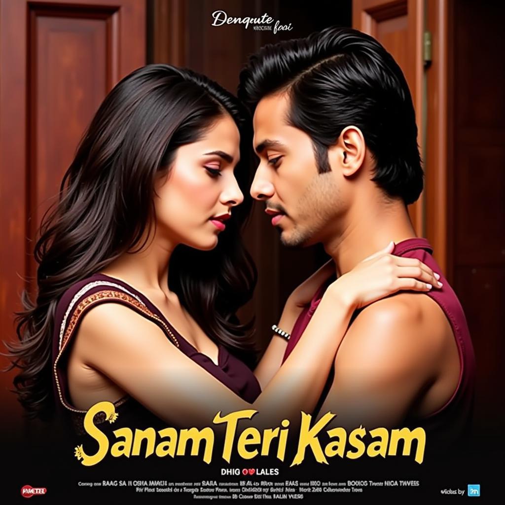 Sanam Teri Kasam movie poster featuring the lead actors.