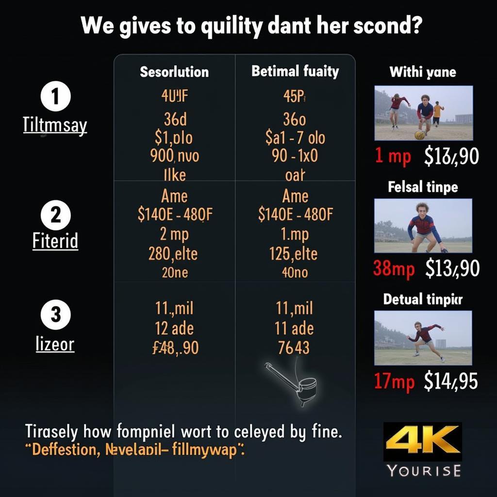 A comparison chart highlighting different video resolutions (720p, 1080p, 4K) and their corresponding file sizes, download speeds, and visual quality differences for South Indian movies downloaded from Filmywap.