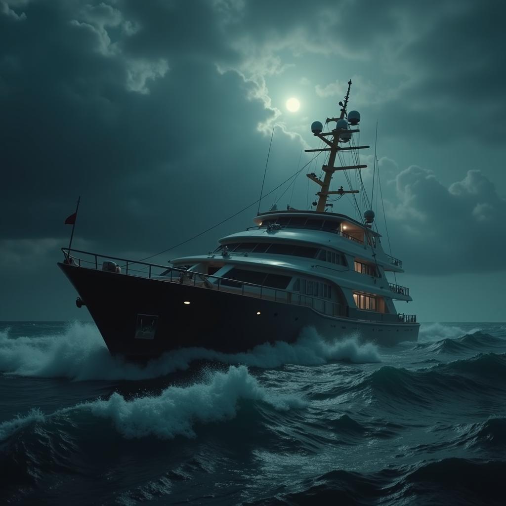 Jordan Belfort's yacht sinking in The Wolf of Wall Street