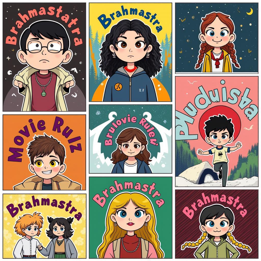 Fan art depicting Brahmastra characters and the phrase "Brahmastra movie rulz"