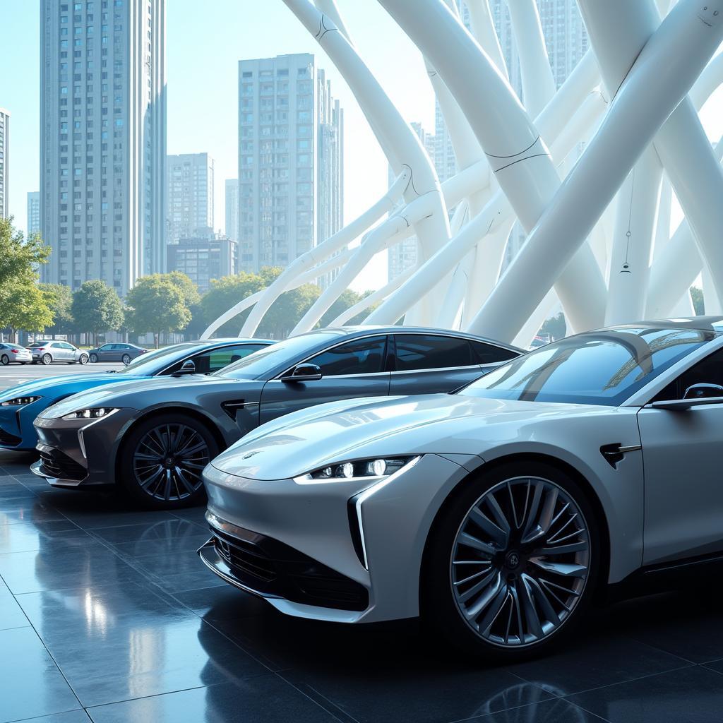 Futuristic Electric Vehicles on Display