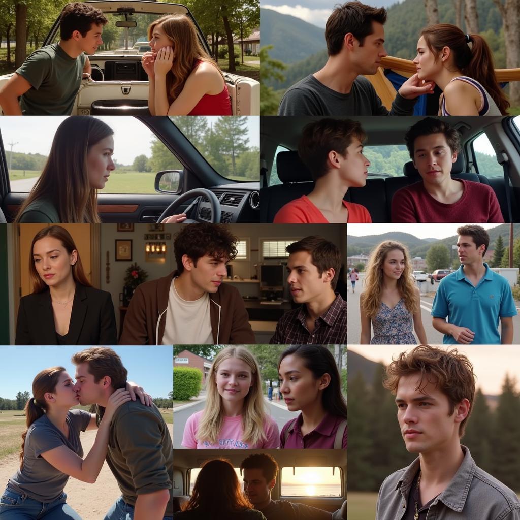 Montage of scenes from various coming-of-age movies, including road trips, friendships, and moments of self-reflection.