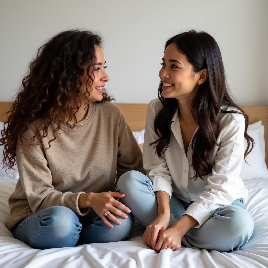 A couple discussing their boundaries about watching adult films