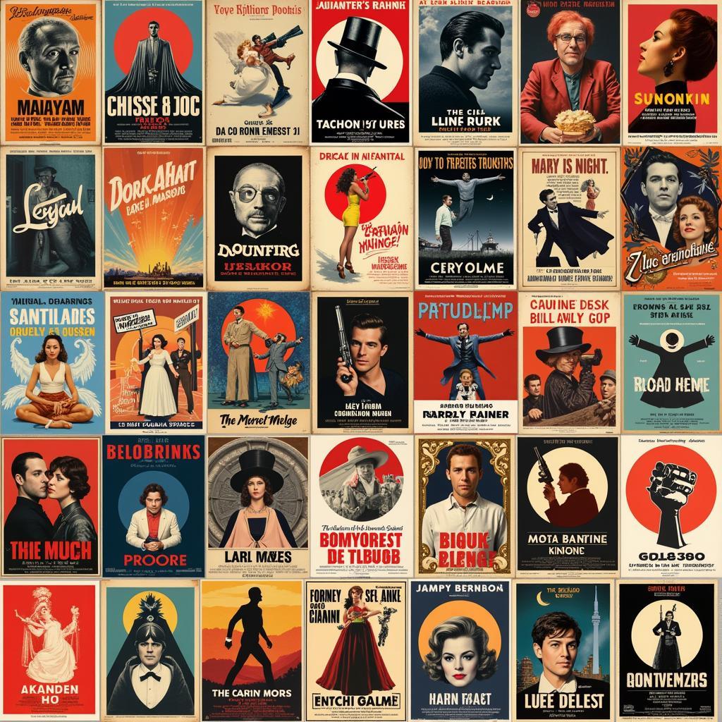 Evolution of vintage movie poster design styles through different decades