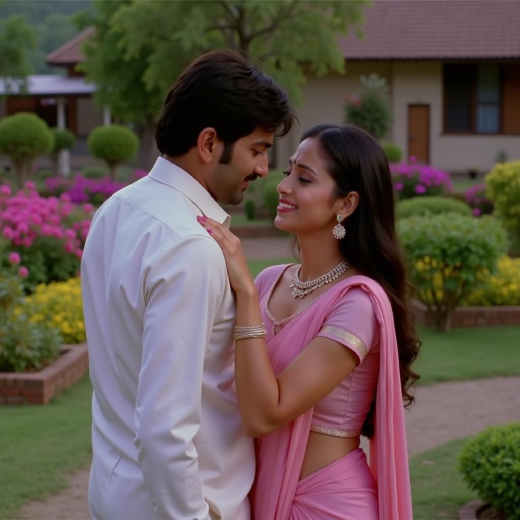 Venkatesh and Asin in a romantic scene from Gharshana, with the title song playing in the background.