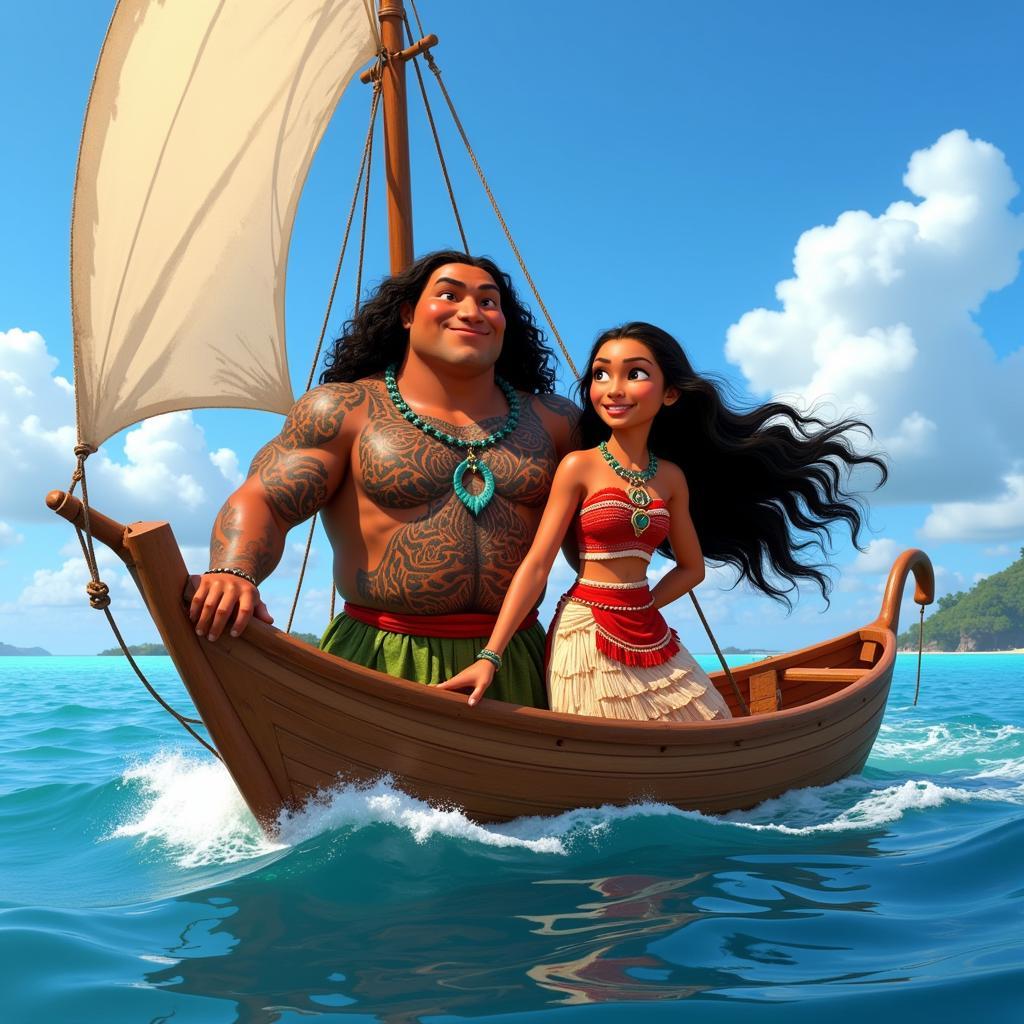 Moana and Maui on their Journey