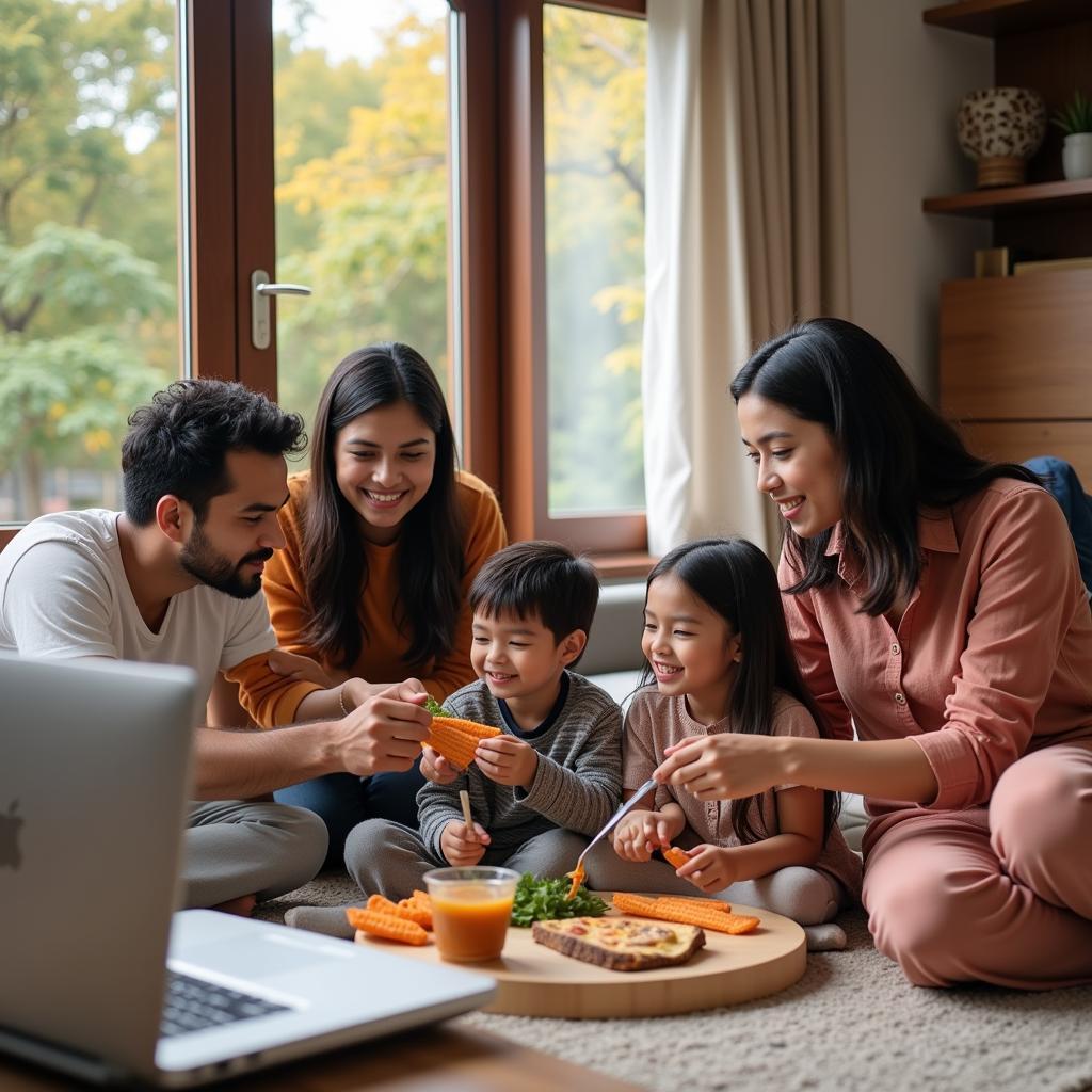 Modern Indian Family in a Movie Still