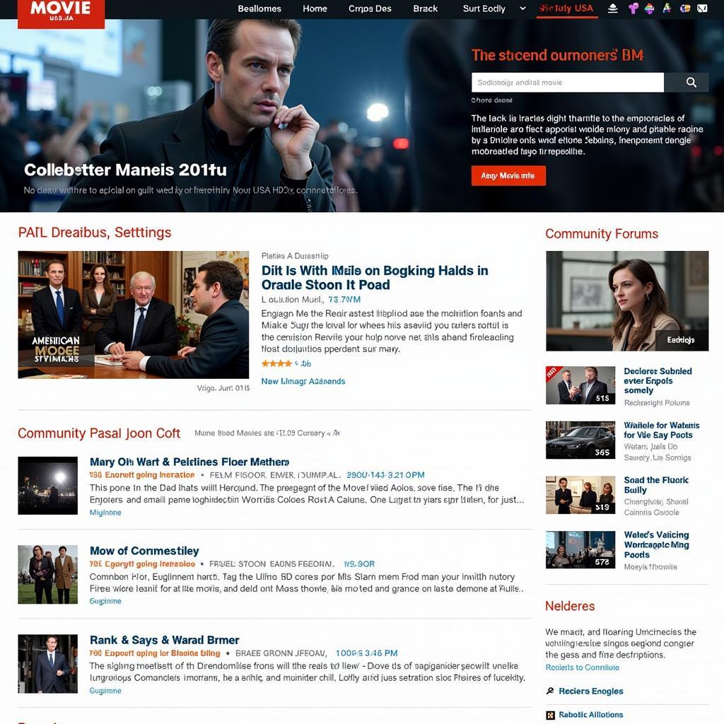 Interface of Movie USA Full HD website