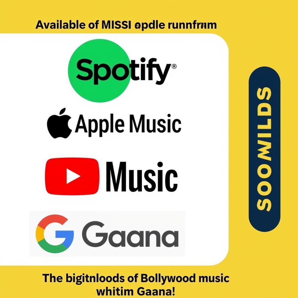 Various streaming platform logos showcasing their Bollywood music offerings