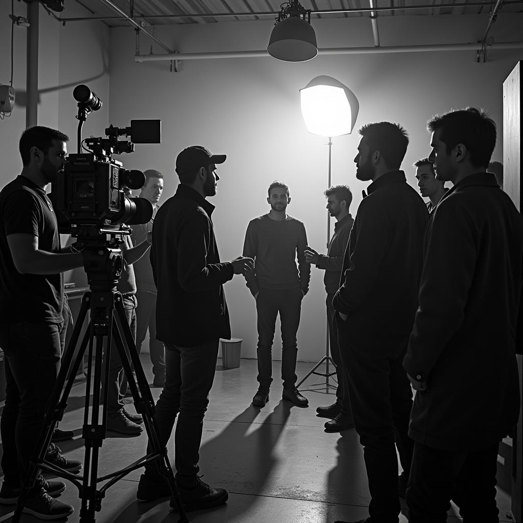 Behind-the-Scenes Shot of a Tamil Film Crew